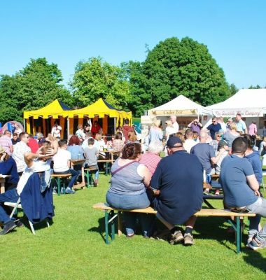 Tenterden, England - May 21, 2017: People enjoy the first ever Food and Drink Festival at Tenterden in Kent. It is hoped that it will become an annual event.